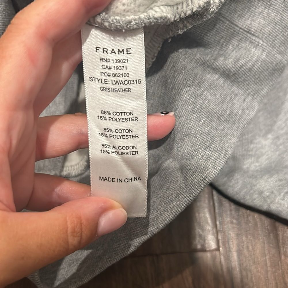 FRAME Heather Gray Sweatshirt, Size XS - Picture 7 of 9